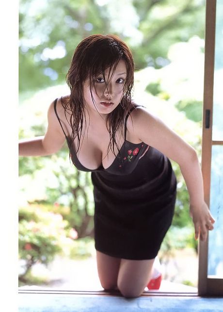 Long haired asian babe looks incredible with her busty boobs