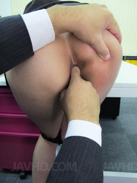 Office sex for Ibuki ends with raw and deep anal pounding