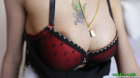 Skinny Asian teen Puy gets her hairy pussy licked and drilled by a bald guy