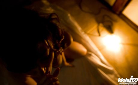 Lovely japanese babe Ruru in erotic scene