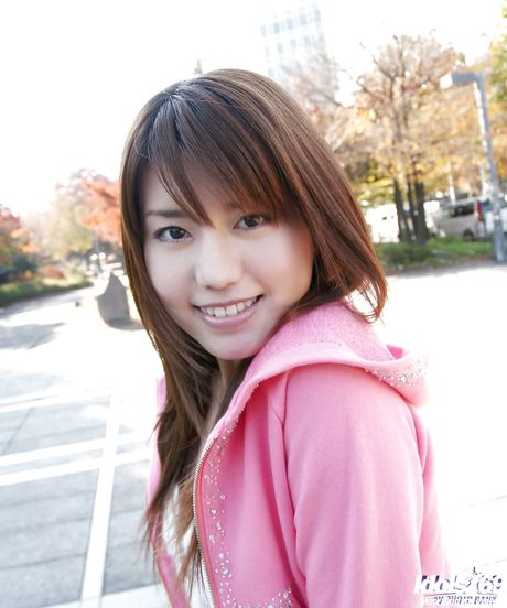 Amazing japanese cutie Nanami Wakase in sexy undies reveals her ass outside